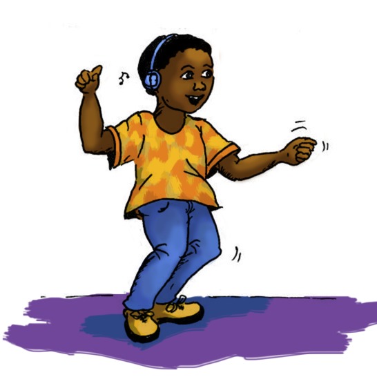 A boy dancing.
